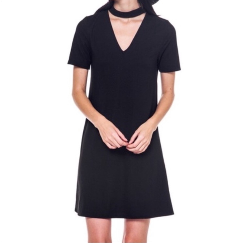 Black Mock Neck Dress - Picture 3 of 5